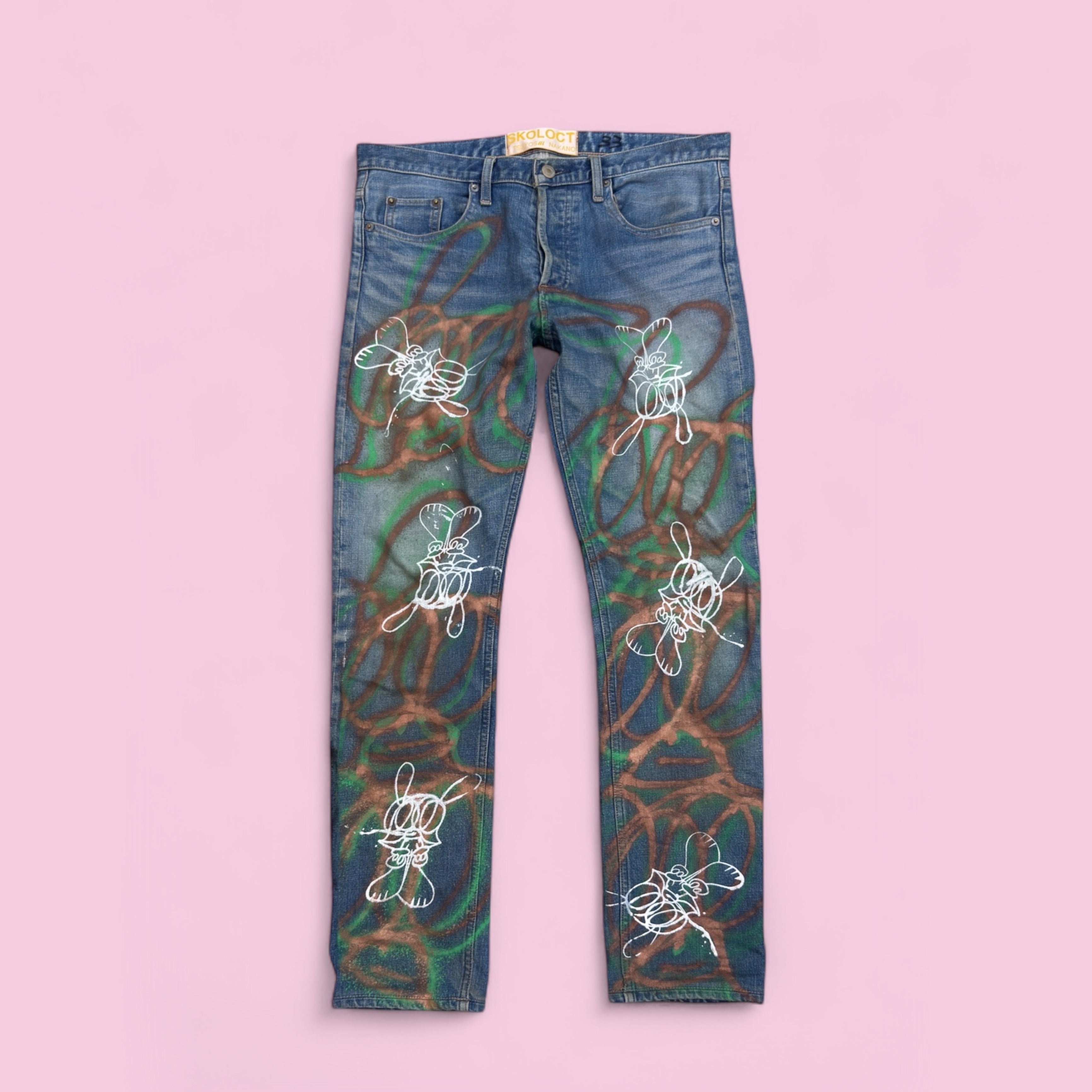 skoloct hand painted denim