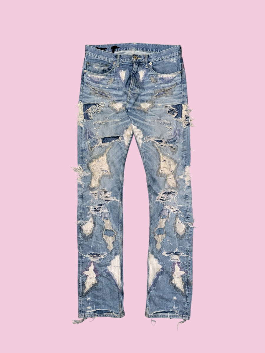 ss18 vlone blue scab denim