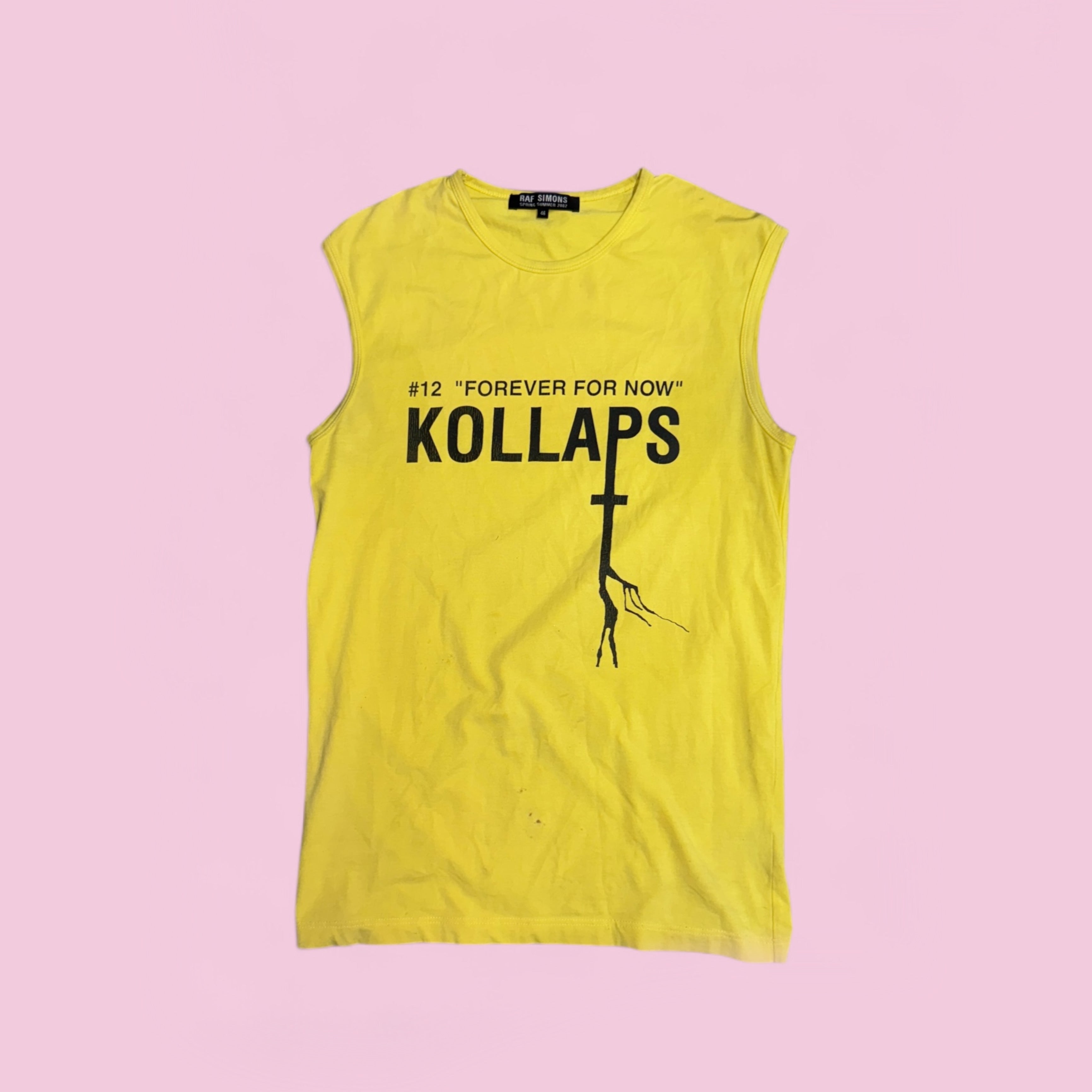 ss02 raf simons kollaps yellow tank top