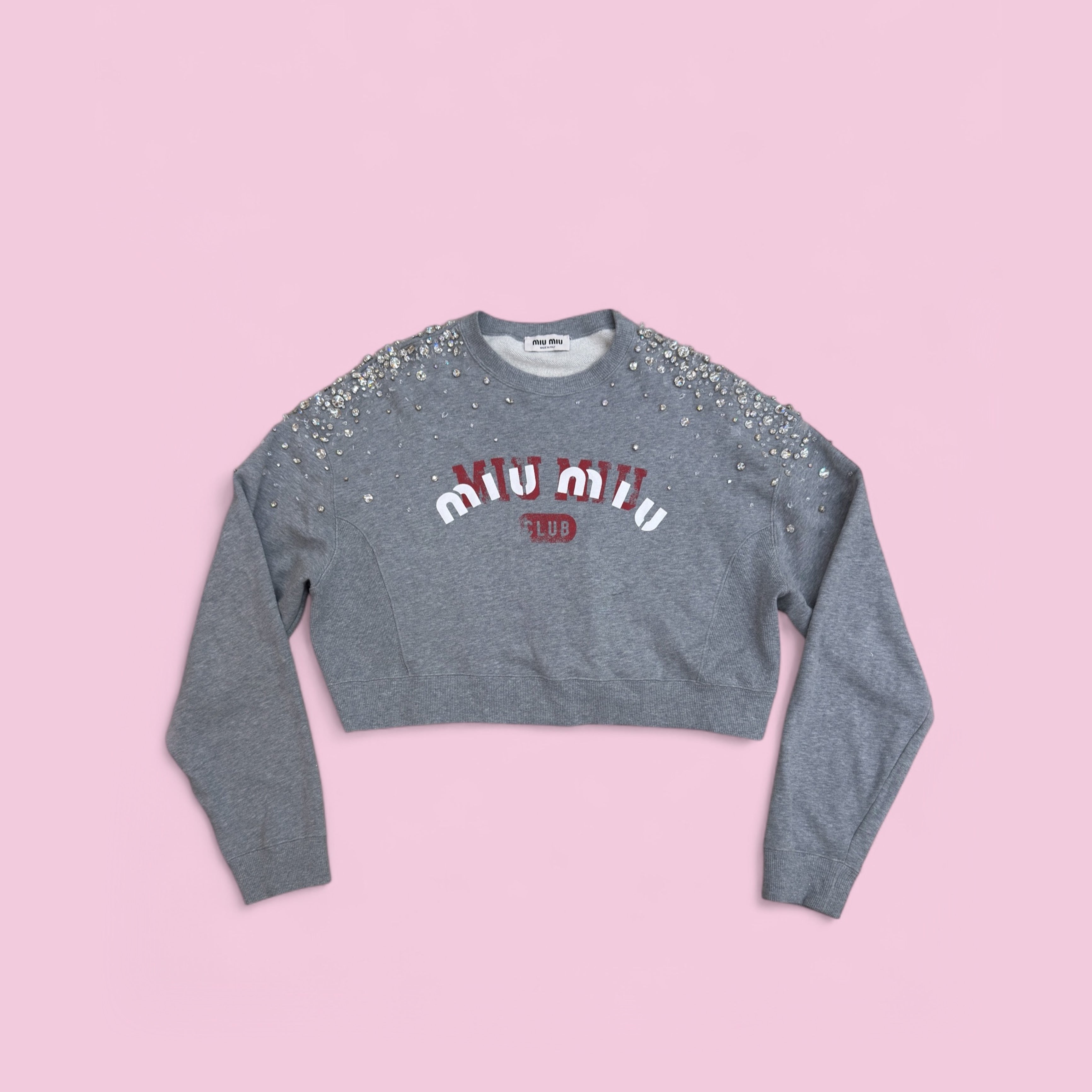 miumiu club studded sweatshirt