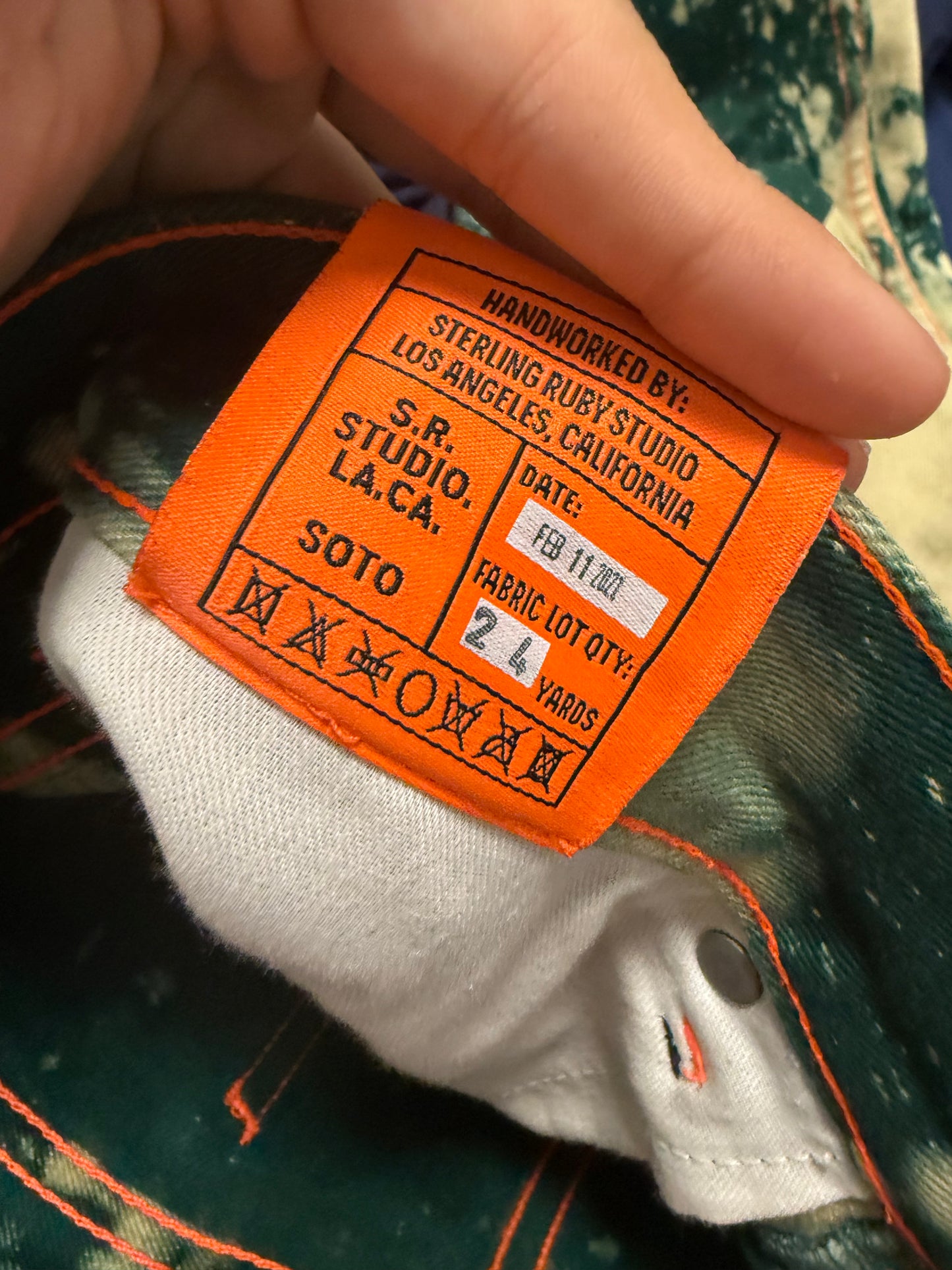 Sterling Ruby FW22 Green Bleach Pants