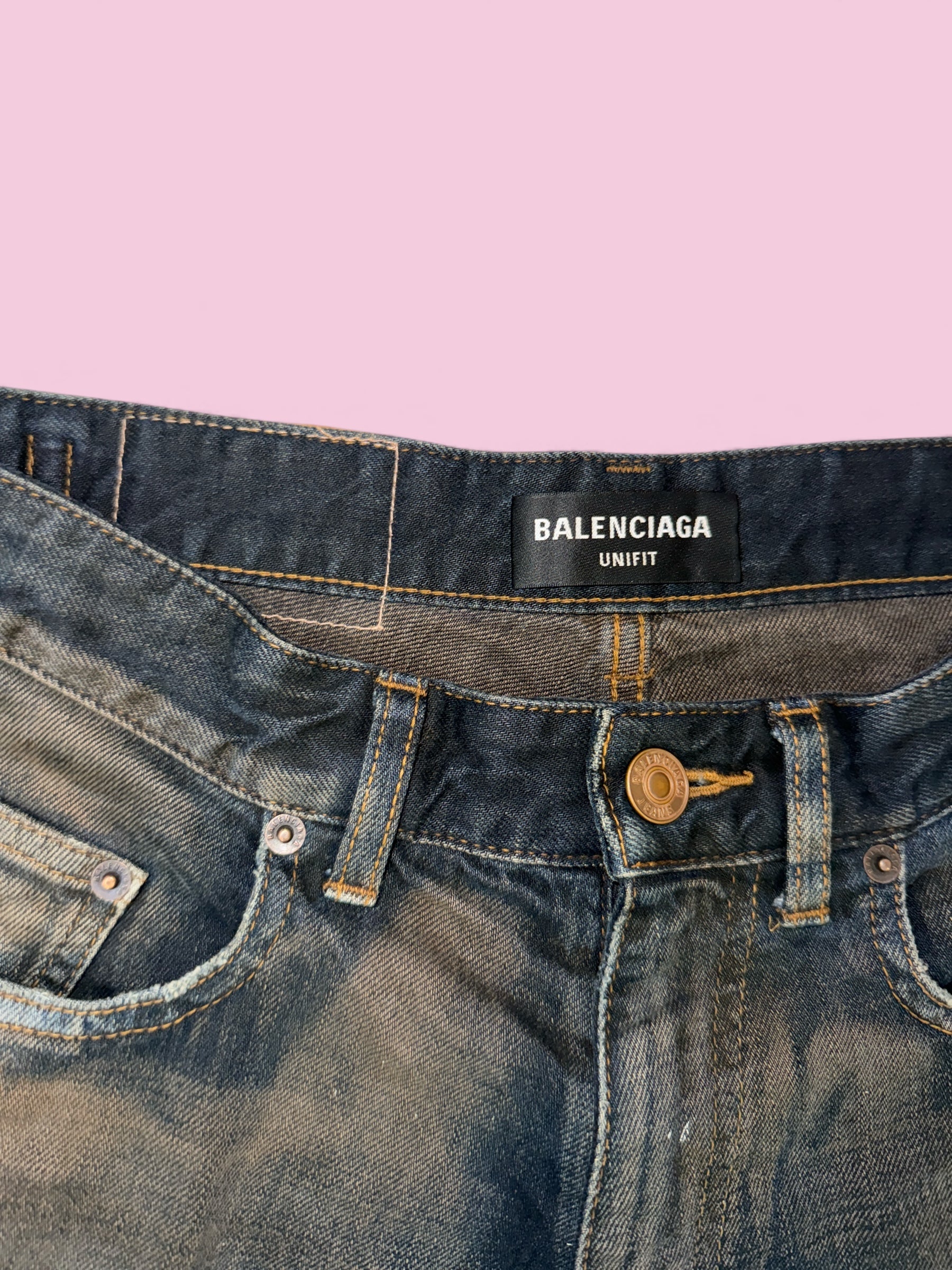 fw22 balenciaga mud wash skater denim