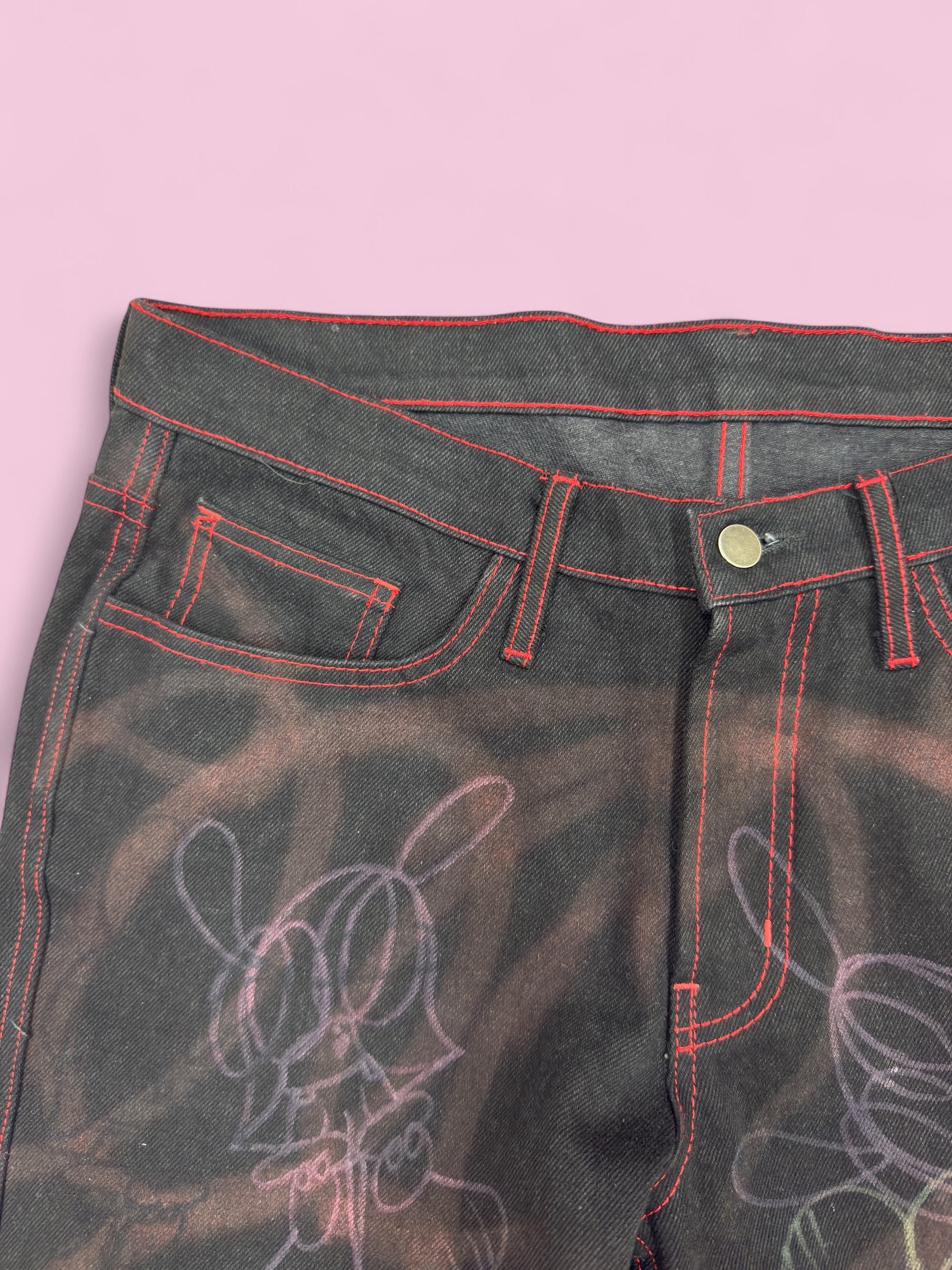 skoloct x vlone hand painted denim