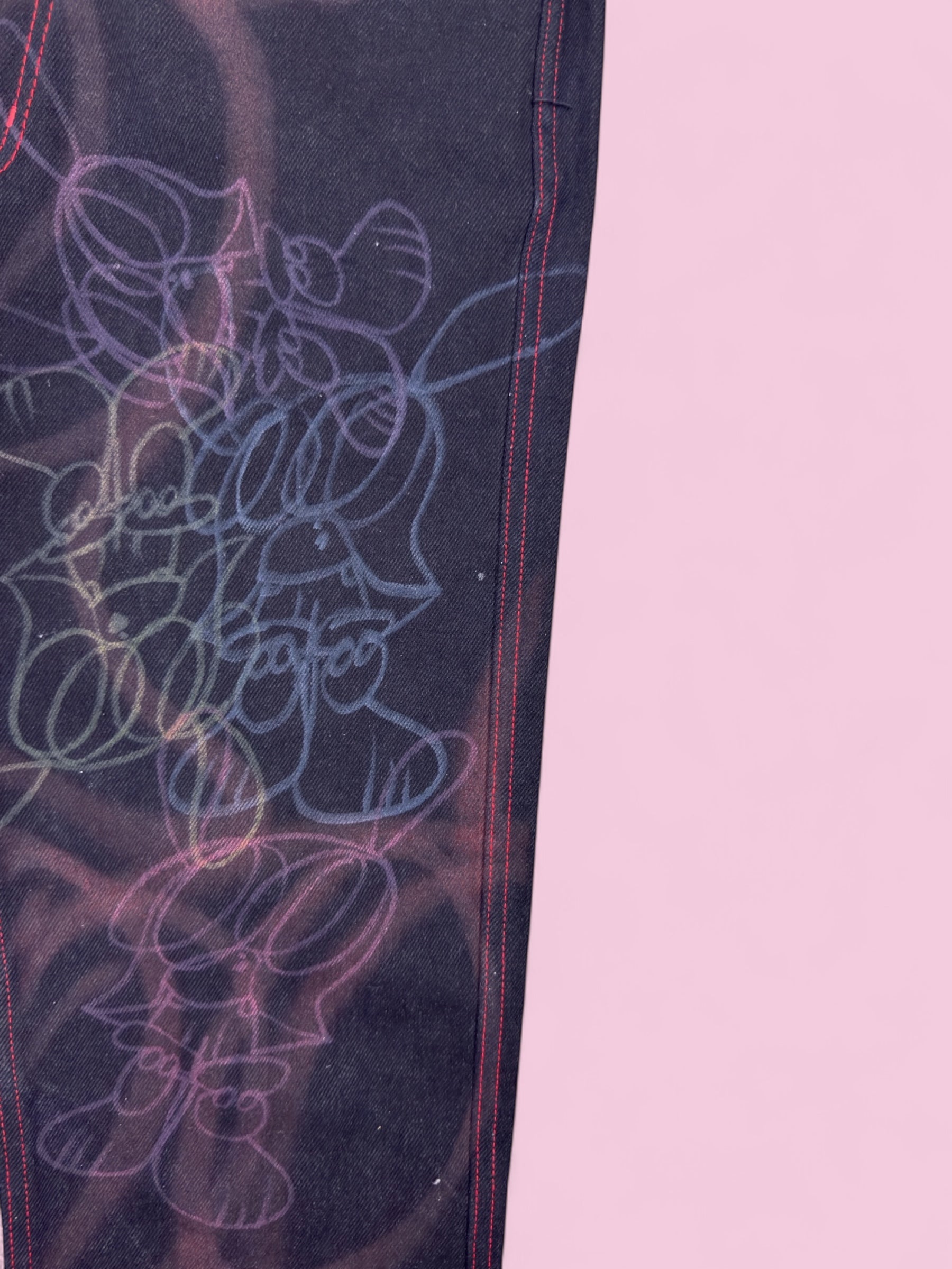 skoloct x vlone hand painted denim