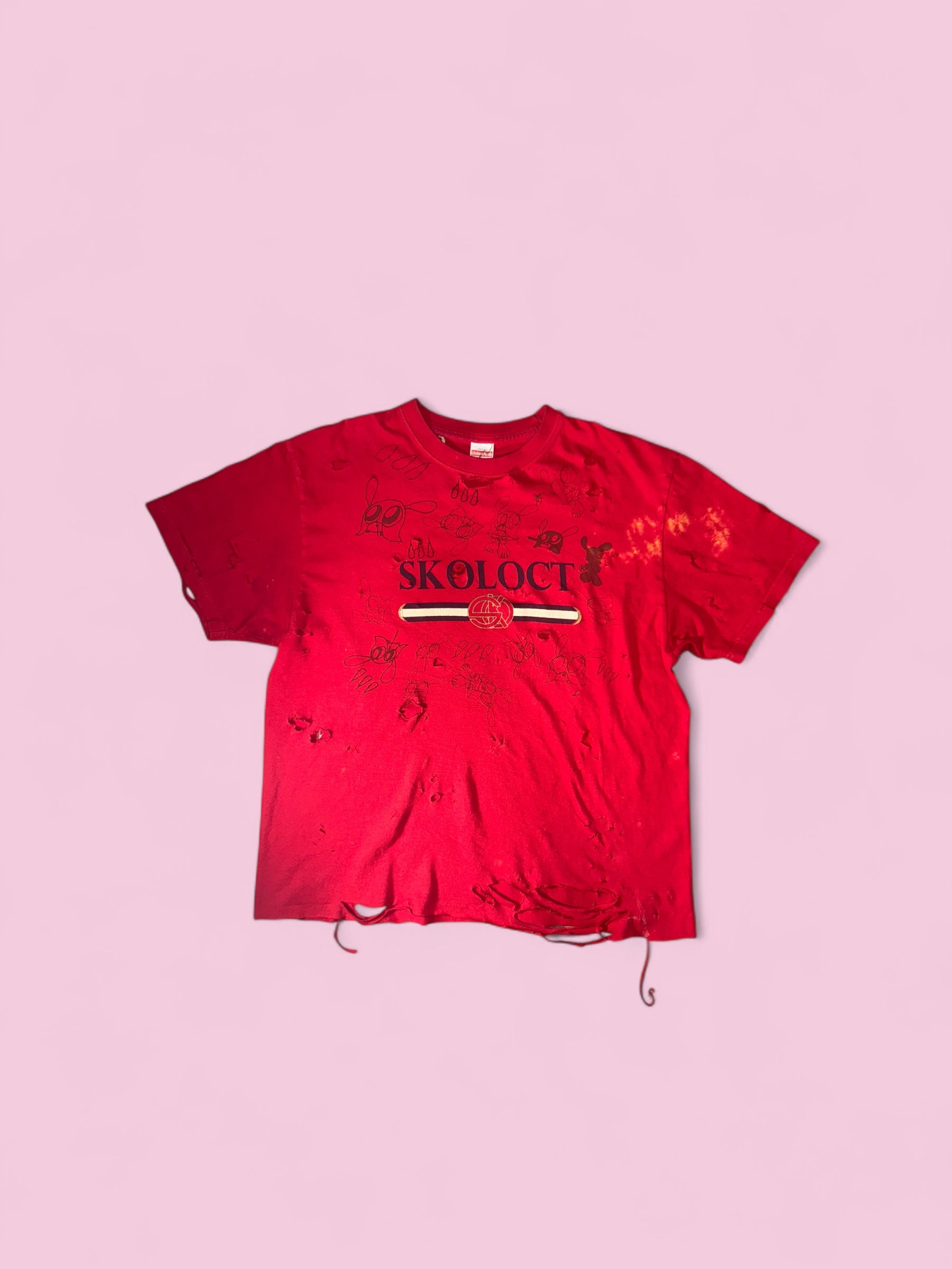 skoloct distressed hand drawn tee