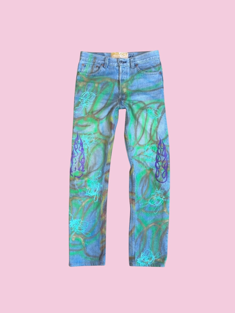 skoloct hand painted levis