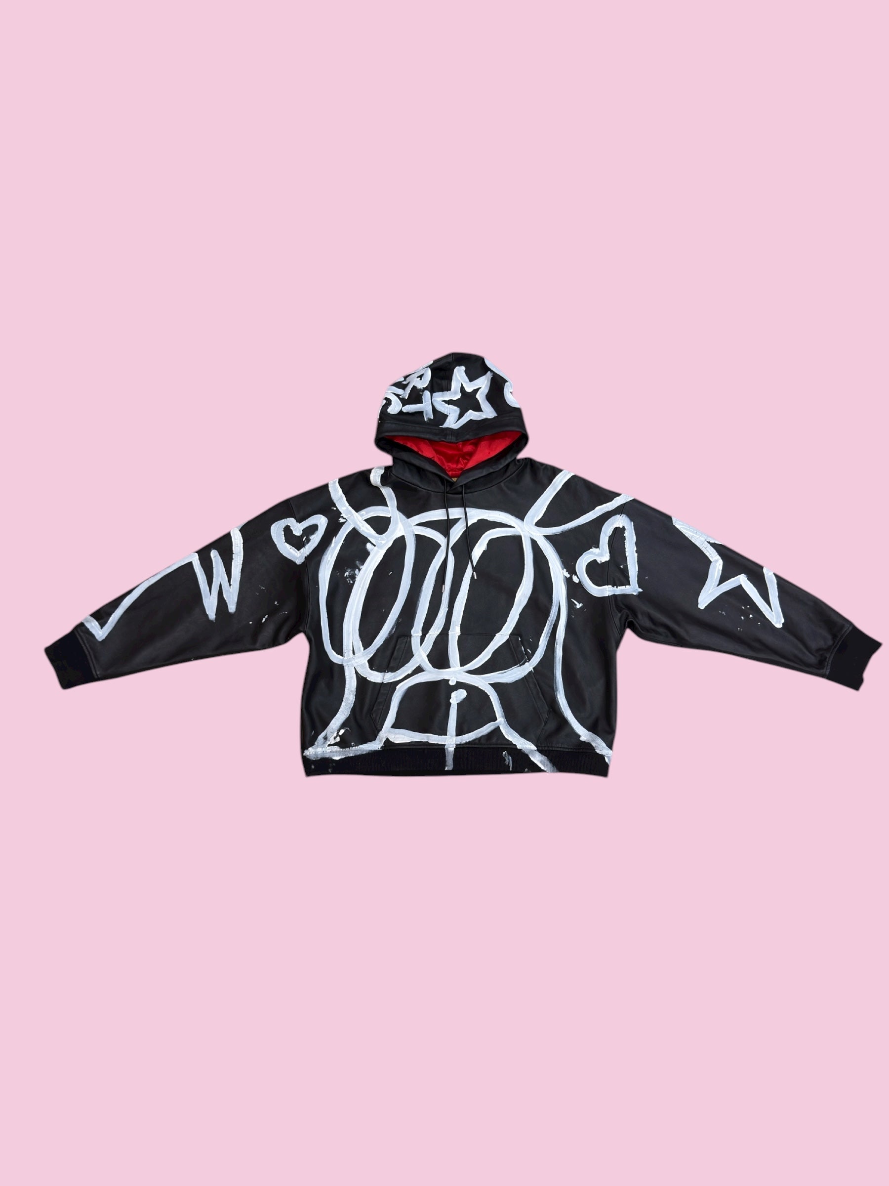 skoloct sheepskin hand painted hoodie