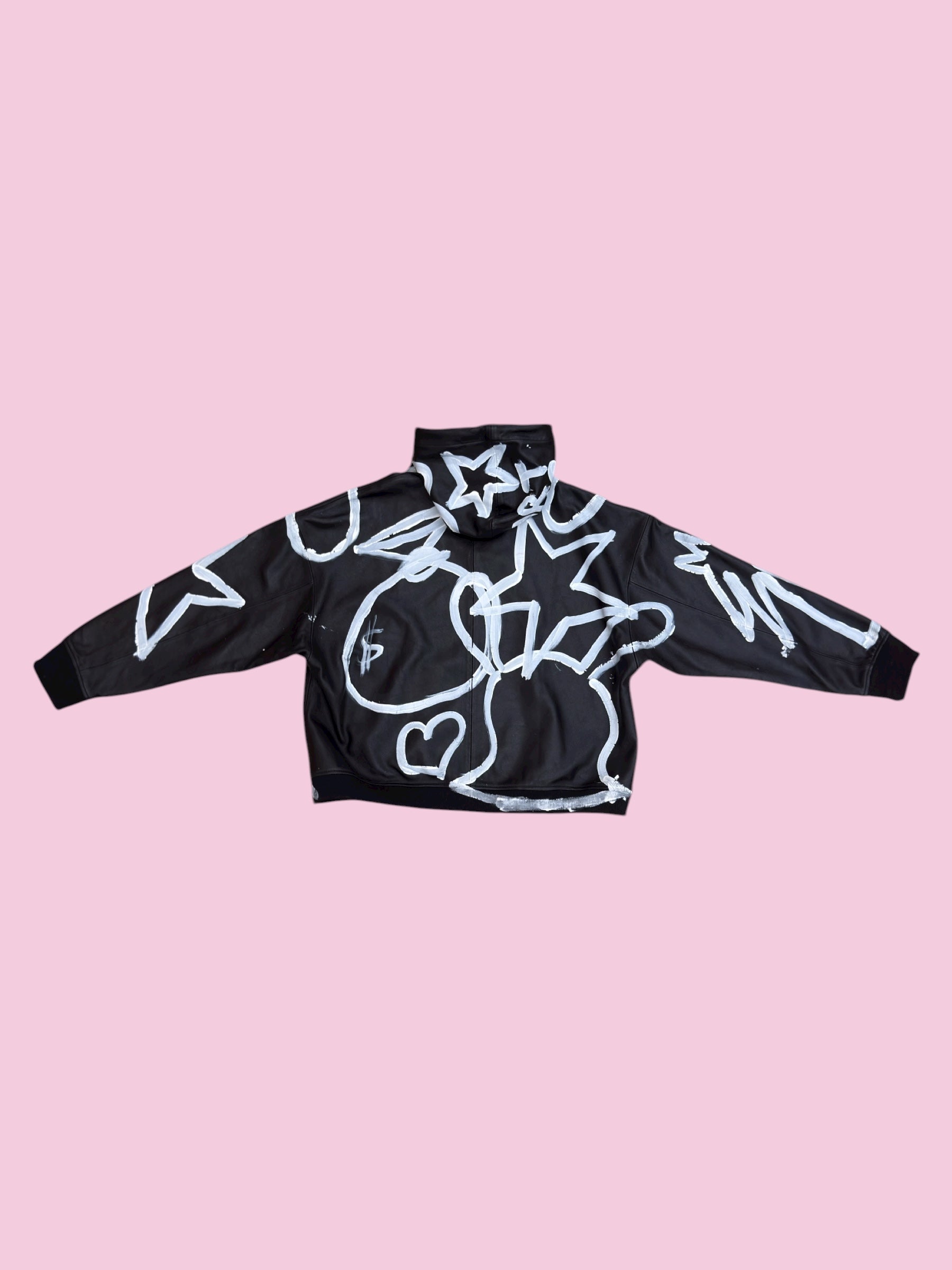skoloct sheepskin hand painted hoodie