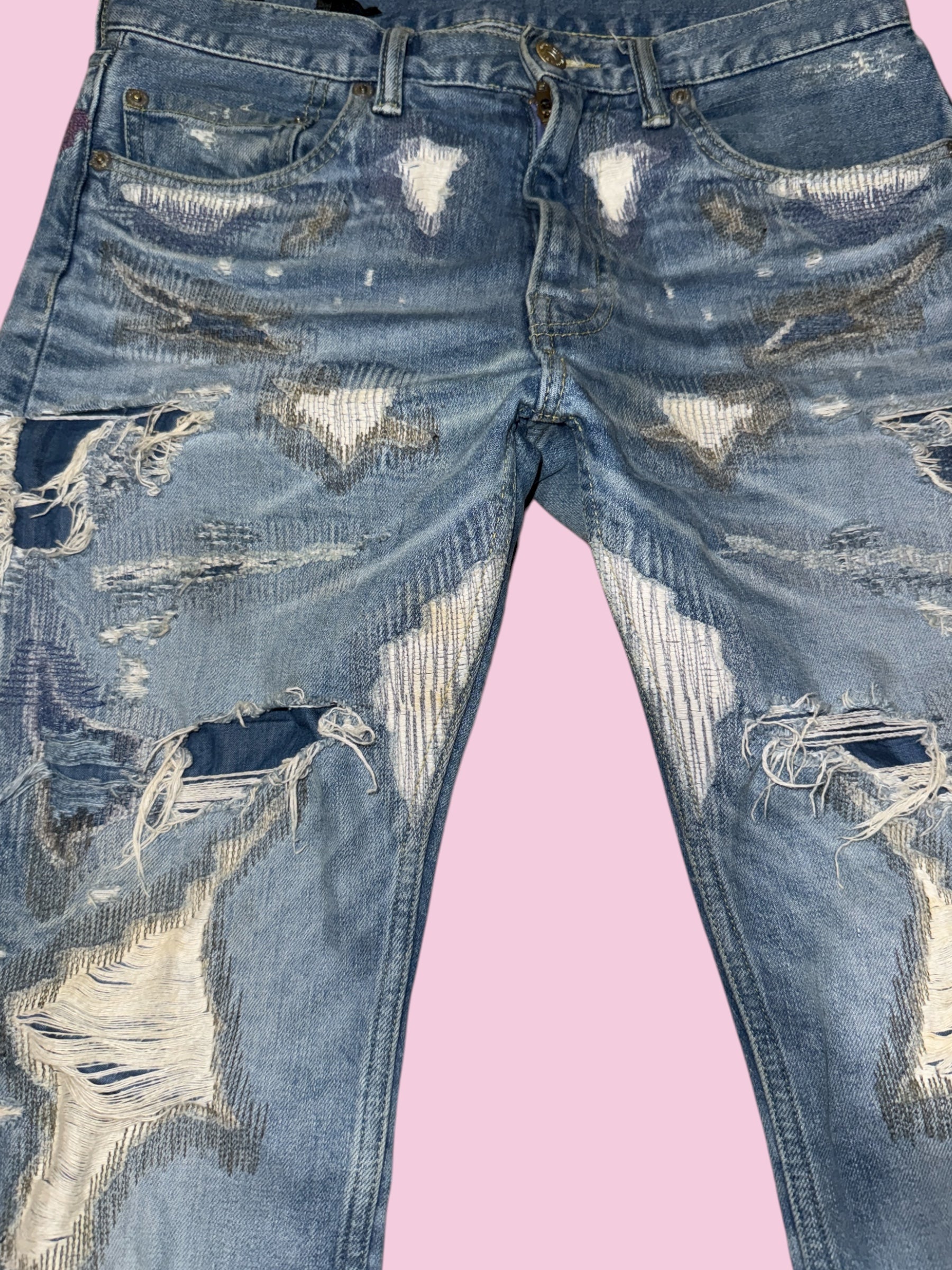 ss18 vlone scab runway denim